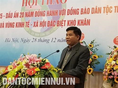 Thứ trưởng, Phó Chủ nhiệm Ủy ban Dân tộc Y Thông phát biểu khai mạc Hội thảo. Ảnh: Hoàng Tâm Thứ trưởng, Phó Chủ nhiệm Ủy ban Dân tộc Y Thông phát biểu khai mạc Hội thảo. Ảnh: Hoàng Tâm