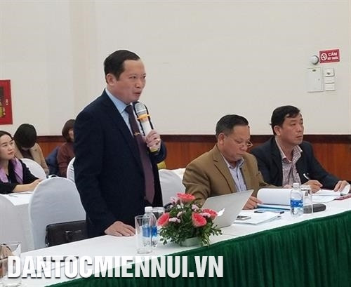 Ông Lương Thanh Hải, Trưởng ban Dân tộc tỉnh Nghệ An, tham gia thảo luận. Ảnh: Hoàng Tâm Ông Lương Thanh Hải, Trưởng ban Dân tộc tỉnh Nghệ An, tham gia thảo luận. Ảnh: Hoàng Tâm