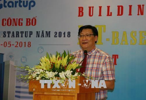 Trưởng Ban quản lý Khu Công nghệ cao Thành phố Hồ Chí Minh Lê Hoài Quốc phát động cuộc thi. Ảnh: Tiến Lực – TTXVN