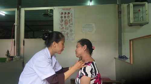 Khám bướu cổ cho bệnh nhân