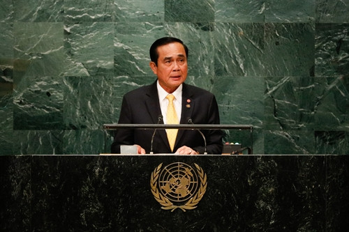 Trong ảnh (tư liệu): Thủ tướng Thái Lan Prayut Chan-ocha tại Khóa họp 71 Đại hội đồng Liên hợp quốc ở New York, Mỹ ngày 22/9. THX/TTXVN