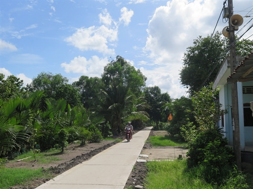 Đường nông thôn xã Ninh Thạnh Lợi đã được bê tông hóa