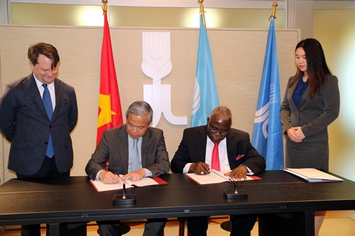 Đại sứ Việt Nam tại Italy Cao Chính Thiện và Chủ tịch IFAD Kanayo F. Nwanze ký thỏa thuận vay vốn ( Ngự Bình - Phóng viên TTXVN tại Italy) Đại sứ Việt Nam tại Italy Cao Chính Thiện và Chủ tịch IFAD Kanayo F. Nwanze ký thỏa thuận vay vốn ( Ngự Bình - Phóng viên TTXVN tại Italy)