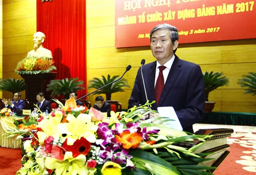 Đồng chí Đinh Thế Huynh, Ủy viên Bộ Chính trị, Thường trực Ban Bí thư phát biểu chỉ đạo Hội nghị. Ảnh: An Đăng- TTXVN