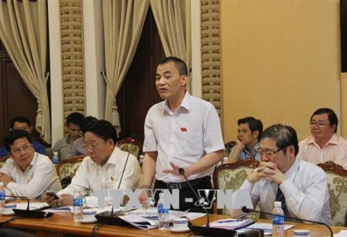 Ông Trần Văn Minh, Phó Chủ nhiệm Ủy ban Khoa học, Công nghệ và Môi trường phát biểu tại buổi làm việc. Ảnh: Xuân Dự - TTXVN