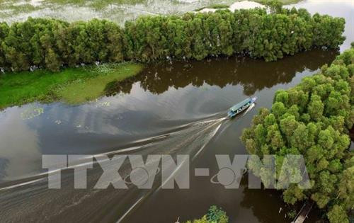Du khách tham quan vườn quốc gia Tràm Chim bằng xuồng máy. Ảnh: An Hiếu – TTXVN Du khách tham quan vườn quốc gia Tràm Chim bằng xuồng máy. Ảnh: An Hiếu – TTXVN