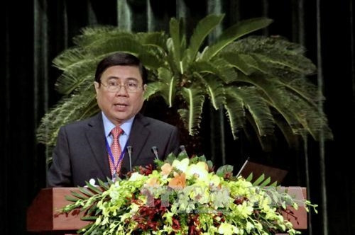 Ông Nguyễn Thành Phong, Chủ tịch UBND Thành phố Hồ Chí Minh phát biểu tại phiên khai mạc hội nghị