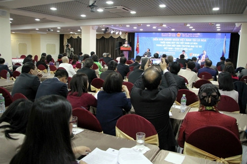 Quang cảnh Diễn đàn Doanh nhân Việt Nam tại Nga. Ảnh: Quang Vinh- TTXVN tại Lien bang Nga