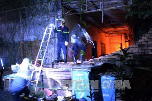 Hiện trường vụ cháy. Ảnh: TTXVN phát