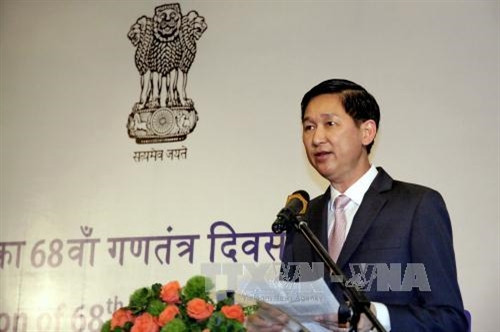 Ông Trần Vĩnh Tuyến, Phó Chủ tịch UBND Thành phố Hồ Chí Minh đến dự và phát biểu tại lễ kỷ niệm. Ảnh: Thế Anh - TTXVN