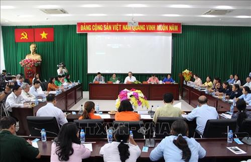 Quang cảnh Hội nghị gặp gỡ, đối thoại giữa lãnh đạo Thành phố Hồ Chí Minh với cán bộ Hội, hội viên, phụ nữ thành phố. Ảnh: Xuân Dự - TTXVN