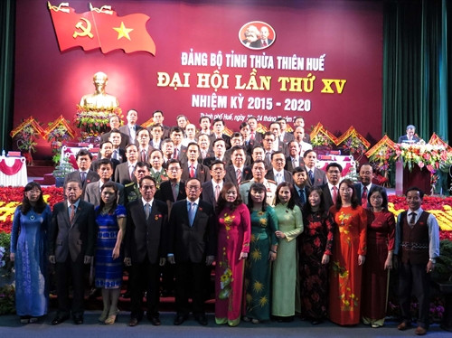 Ban Chấp hành Đảng bộ tỉnh Thừa Thiên - Huế lần thứ XV. Ảnh: Quốc Việt- TTXVN