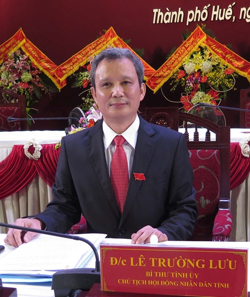 Đồng chí Lê Trường Lưu được bầu giữ chức Bí thư Tỉnh ủy Thừa Thiên - Huế nhiệm kỳ 2015 -2020; Ảnh: Quốc Việt- TTXVN