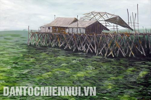 Tác phẩm "Phá tam giang" của nhà báo Nguyễn Tiến Lễ được trưng bày tại triển lãm. Ảnh: An Hiếu