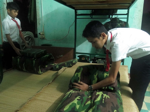 Các em học sinh được nuôi dưỡng tại đồn biên phòng được sinh hoạt, chăm sóc chu đáo