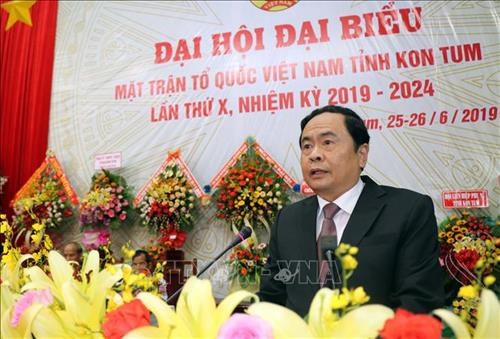 Đồng chí Trần Thanh Mẫn, Bí thư Trung ương Đảng, Chủ tịch Ủy ban Trung ương Mặt trận tổ quốc Việt Nam phát biểu tại Đại hội. Ảnh: Quang Thái - TTXVN Đồng chí Trần Thanh Mẫn, Bí thư Trung ương Đảng, Chủ tịch Ủy ban Trung ương Mặt trận tổ quốc Việt Nam phát biểu tại Đại hội. Ảnh: Quang Thái - TTXVN