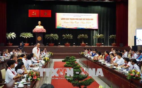 Quang cảnh buổi gặp gỡ. Ảnh: Thu Hoài - TTXVN