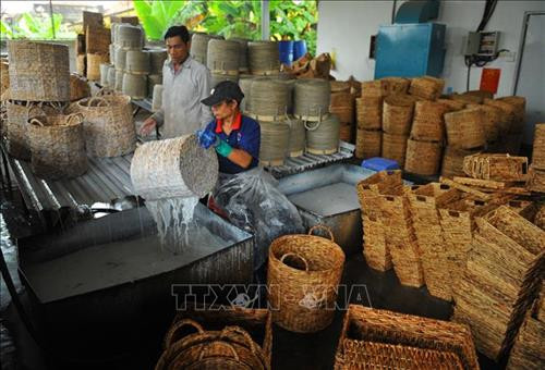 Sản xuất và chế biến bèo - hàng thủ công xuất khẩu. Ảnh: Minh Đức - TTXVN Sản xuất và chế biến bèo - hàng thủ công xuất khẩu. Ảnh: Minh Đức - TTXVN