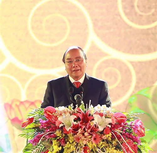 Thủ tướng Nguyễn Xuân Phúc phát biểu tại Lễ kỷ niệm. Ảnh: Thống Nhất-TTXVN