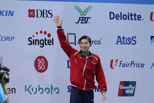 “Cô gái vàng” Nguyễn Thị Ánh Viên, vận động viên giành nhiều HCV cá nhân nhất tại SEA Games 28 (8 HCV). Ảnh: TTXVN “Cô gái vàng” Nguyễn Thị Ánh Viên, vận động viên giành nhiều HCV cá nhân nhất tại SEA Games 28 (8 HCV). Ảnh: TTXVN