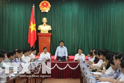 Chủ tịch UBND thành phố Hà Nội Nguyễn Đức Chung phát biểu chỉ đạo tại buổi làm việc. Ảnh: Nguyễn Văn Cảnh-TTXVN. Chủ tịch UBND thành phố Hà Nội Nguyễn Đức Chung phát biểu chỉ đạo tại buổi làm việc. Ảnh: Nguyễn Văn Cảnh-TTXVN.