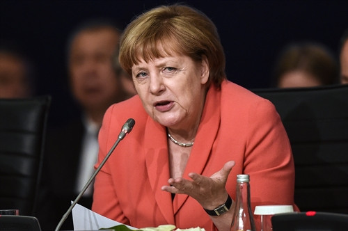 Trong ảnh (tư liệu): Thủ tướng Đức Angela Merkel phát biểu tại Istanbul, Thổ Nhĩ Kỳ ngày 23/5. EPA/TTXVN