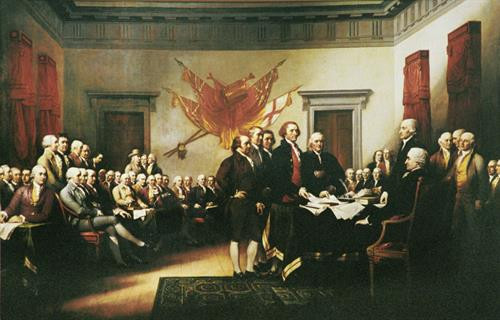 Bức họa "Declaration of Independence” của John Trumbull. Ảnh: Ushistory.