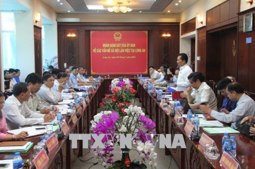 Quang cảnh buổi làm việc. Ảnh: Bùi Giang-TTXVN Quang cảnh buổi làm việc. Ảnh: Bùi Giang-TTXVN