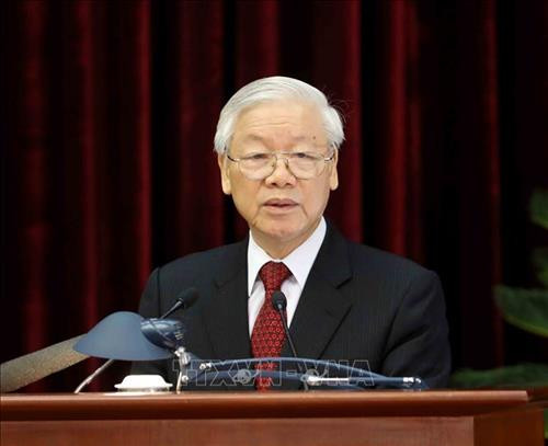 Tổng Bí thư Nguyễn Phú Trọng phát biểu bế mạc hội nghị. Ảnh: Phương Hoa - TTXVN Tổng Bí thư Nguyễn Phú Trọng phát biểu bế mạc hội nghị. Ảnh: Phương Hoa - TTXVN