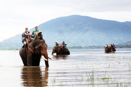 Cưỡi voi là cách độc đáo để khám phá hồ Lắk. Ảnh: INTERNET Cưỡi voi là cách độc đáo để khám phá hồ Lắk. Ảnh: INTERNET