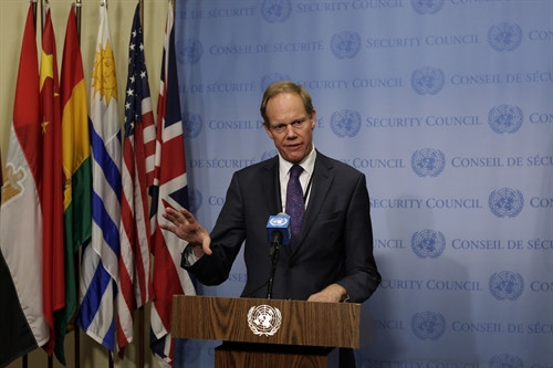 Đại sứ Anh tại LHQ Matthew Rycroft, Chủ tịch luân phiên của Hội đồng Bảo an trong tháng 3. THX/ TTXVN
