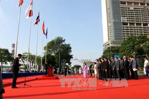 Quang cảnh Lễ Thượng cờ ASEAN. Ảnh: Thanh Vũ-TTXVN