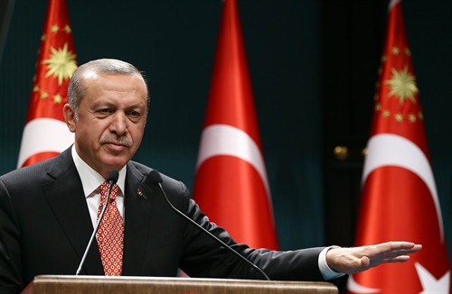 Tổng thống Thổ Nhĩ Kỳ Recep Tayyip Erdogan phát biểu tại Ankara ngày 24/7. AFP/TTXVN