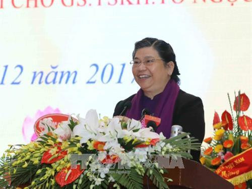 Phó Chủ tịch Thường trực Quốc hội Tòng Thị Phóng phát biểu tại Lễ kỷ niệm. Ảnh: Phương Hoa – TTXVN