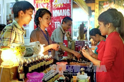 Cộng đồng phật tử thành phố, khách thập phương tham dự tuần lễ văn hóa Phật giáo 2017. Ảnh: Thế Anh-TTXVN