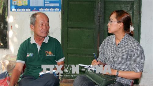 Cựu chiến binh, nhà báo Trịnh Phi Long (trái) trao đổi kinh nghiệm nghề báo với phóng viên TTXVN. Ảnh: Xuân Khu-TTXVN Cựu chiến binh, nhà báo Trịnh Phi Long (trái) trao đổi kinh nghiệm nghề báo với phóng viên TTXVN. Ảnh: Xuân Khu-TTXVN