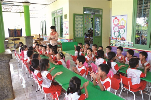 Cơ sở vật chất của Trường mẫu giáo xã Quảng Trực, huyện Tuy Đức cơ bản đáp ứng các điều kiện phục vụ việc dạy và học.