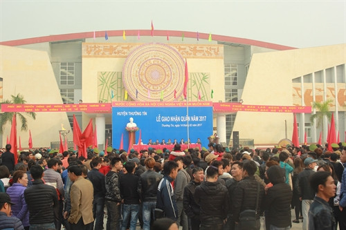Toàn cảnh buổi lễ giao nhận tân binh
