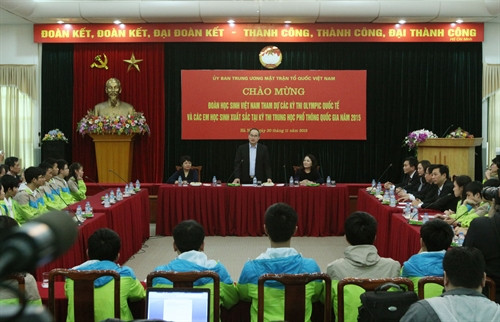 Chủ tịch Uỷ ban Trung ương MTTQ Việt Nam Nguyễn Thiện Nhân phát biểu tại buổi tiếp. Ảnh: Nguyễn Dân – TTXVN Chủ tịch Uỷ ban Trung ương MTTQ Việt Nam Nguyễn Thiện Nhân phát biểu tại buổi tiếp. Ảnh: Nguyễn Dân – TTXVN