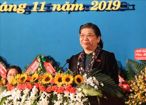Ủy viên Bộ Chính trị, Phó Chủ tịch Thường trực Quốc hội Tòng Thị Phóng phát biểu chỉ đạo Đại hội. Ảnh: Tuấn Anh - TTXVN