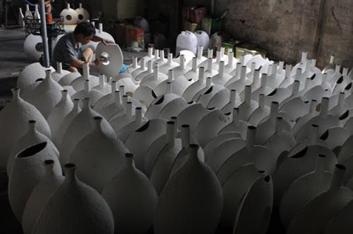 Làng nghề truyền thống sơn mài Bối Khê, xã Chuyên Mỹ, huyện Phú Xuyên (Hà Nội). Ảnh: Minh Quyết/Nguyễn Thủy- TTXVN