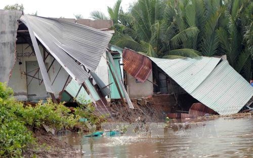 Hiện trường vụ sạt lở. Ảnh: An Hiếu - TTXVN