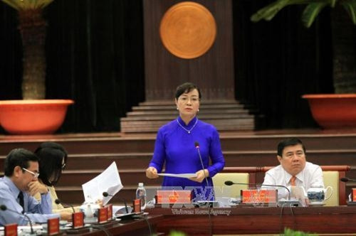 Phó Bí thư Thành ủy, Chủ tịch HĐND Thành ủy Hồ Chí Minh Nguyễn Thị Quyết Tâm phát biểu. Ảnh: Thanh Vũ - TTXVN Phó Bí thư Thành ủy, Chủ tịch HĐND Thành ủy Hồ Chí Minh Nguyễn Thị Quyết Tâm phát biểu. Ảnh: Thanh Vũ - TTXVN