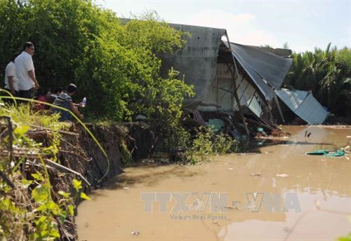 Hiện trường vụ sạt lở. Ảnh: An Hiếu - TTXVN