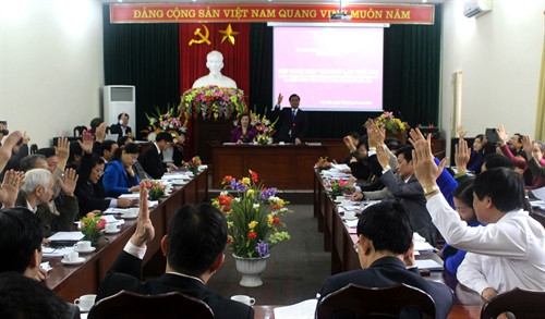 Ngày 18/3/2016, Ủy ban Mặt trận Tổ quốc tỉnh Phú Thọ tổ chức Hội nghị hiệp thương lần thứ 2 để thống nhất danh sách sơ bộ người ứng cử Đại biểu Quốc hội khóa XIV và HĐND tỉnh nhiệm kỳ 2016-2021. Ảnh: Trung Kiên – TTXVN Ngày 18/3/2016, Ủy ban Mặt trận Tổ quốc tỉnh Phú Thọ tổ chức Hội nghị hiệp thương lần thứ 2 để thống nhất danh sách sơ bộ người ứng cử Đại biểu Quốc hội khóa XIV và HĐND tỉnh nhiệm kỳ 2016-2021. Ảnh: Trung Kiên – TTXVN