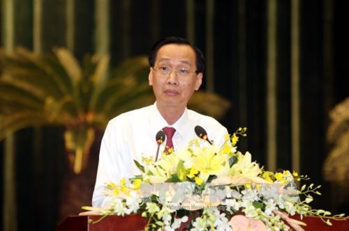 Phó Chủ tịch Thường trực UBND Thành phố Hồ Chí Minh Lê Thanh Liêm phát biểu. Ảnh: Thanh Vũ-TTXVN