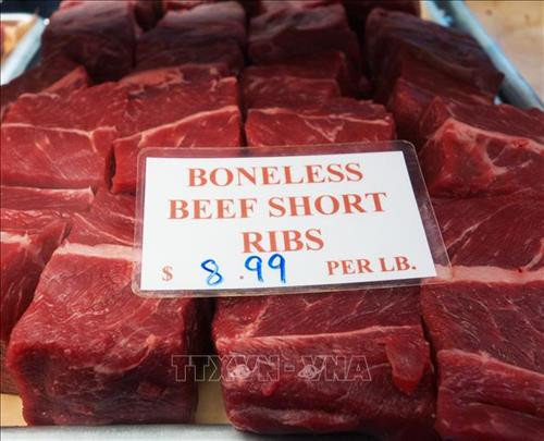 Thịt bò được bày bán tại Washington DC., Mỹ. Ảnh: AFP/ TTXVN Thịt bò được bày bán tại Washington DC., Mỹ. Ảnh: AFP/ TTXVN