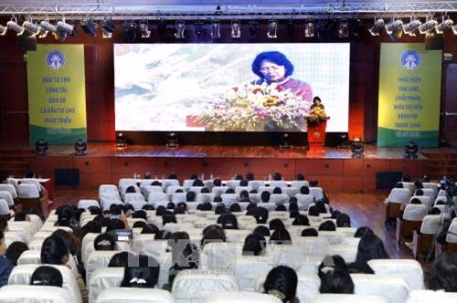 Phó Chủ tịch nước Đặng Thị Ngọc Thịnh phát biểu. Ảnh: Dương Ngọc - TTXVN