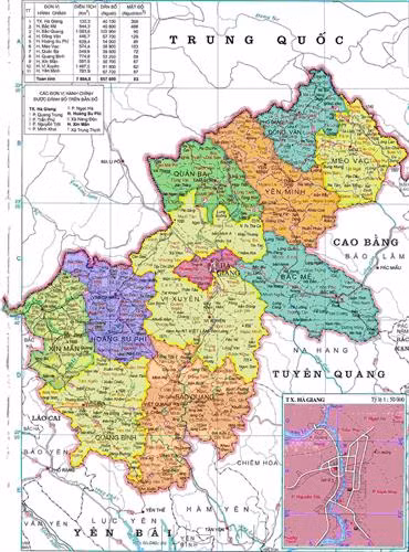 Bản đồ hành chính tỉnh Hà Giang Bản đồ hành chính tỉnh Hà Giang