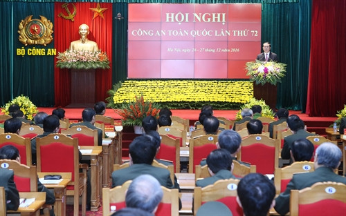 Quang cảnh hội nghị Công an toàn quốc lần thứ 72. Ảnh: Nhan Sáng-TTXVN